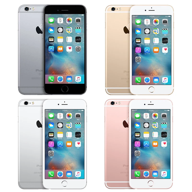 Apple iPhone 6S iOS двухъядерный 4G LTE разблокированный мобильный телефон 4," 2 Гб ОЗУ 16 и 64 и 128 Гб ПЗУ 12.0MP отпечаток пальца используемый смартфон