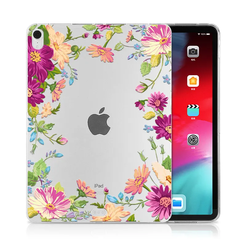 MTT Мягкий ТПУ чехол для iPad Pro 12,9 дюйма выпуск A1876 A2014 A1895 A003 цветочный принт задняя крышка защитный чехол для планшета - Цвет: IP08