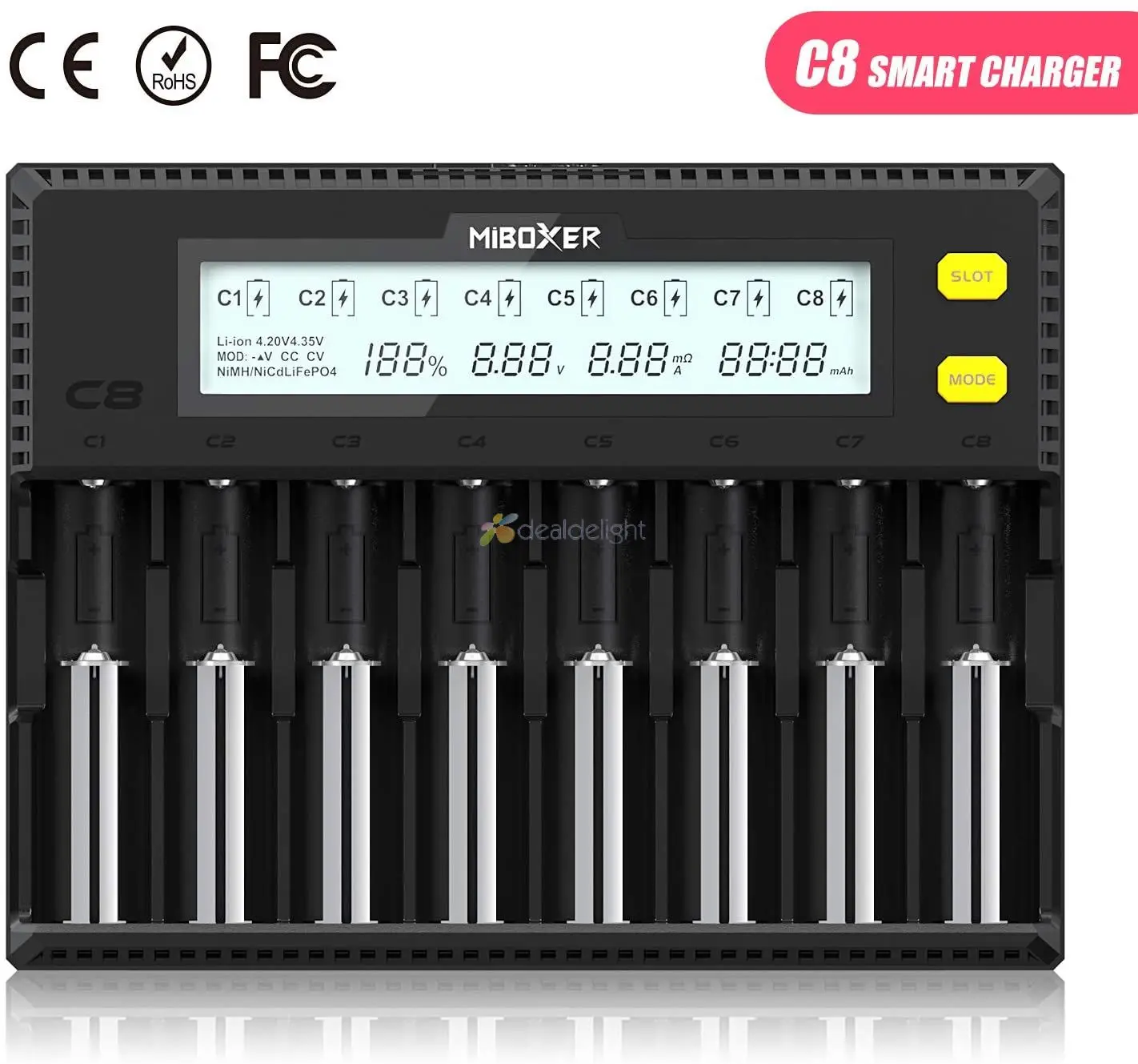 Miboxer c8 8 slots aa aaa 18650