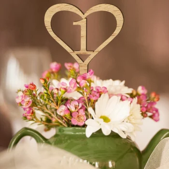 

Number 1-10 Plate Set Heart-shaped Hollow Number Flower Table Number Plate Wooden 1-10 11-20 21-30 Table Number Stand