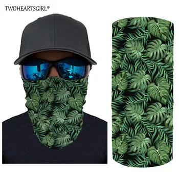 

Twoheartsgirl Tropical Leaves Pattern Outdoor Riding Face Cover Mask for Men Women Cycling Hiking Elastic Headwear Neck Scarves
