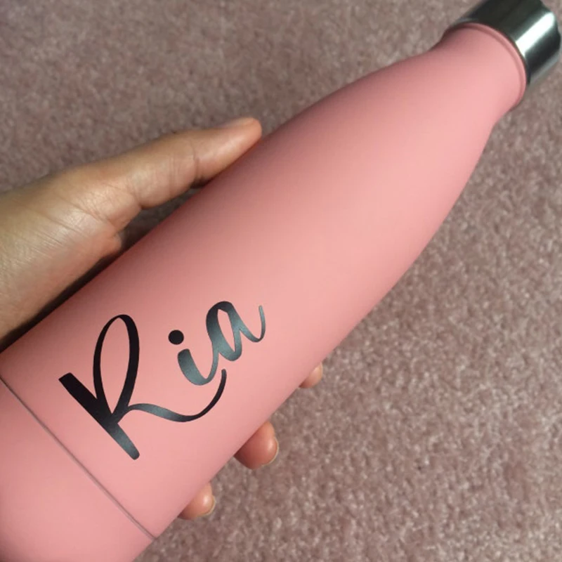 Personalised Pastel Water Bottles 500mL Slim Drink Bottle Custom Bottles With Decal Birthday Gifts Christmas Gifts