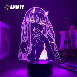 Lampe led 3D colorée avec télécommande tactile usb, veilleuse, Anime DARLING In The FRANXX zero two, nouvelle collection 