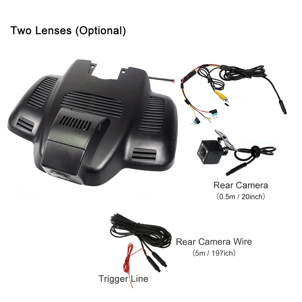 Black Double Camera Автомобильный регистратор DVR видеорегистратор камера Wifi цифровой видеорегистратор для Mercedes Benz E Class W213 S213 E200 E250 E300 E350 E400 AMG - Название цвета: Black Double Camera