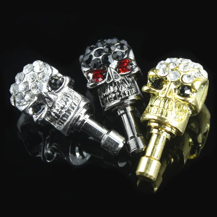 

Anti Dust Plug 3.5mm Earphone Jack Accessories Metal Skull Stopper Cell Phone Charms for IPhone IPad IPod Samsung