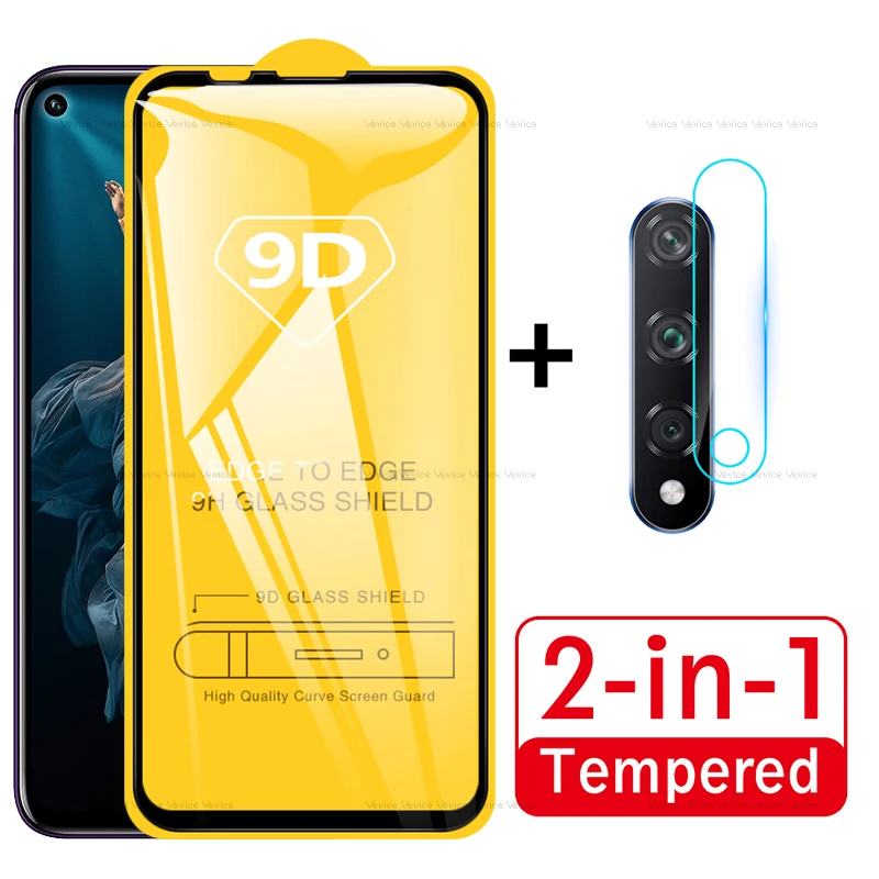 

2 in 1 9D Tempered Glass For Huawei Honor 20 Pro Front Screen Protector & Rear Camera Glass For Huawei Honor 20 Honor20 YAL-L41