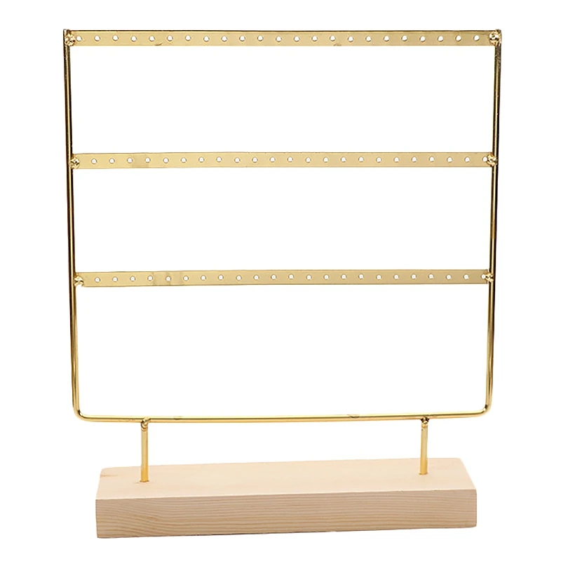 

Earring Holder 4-Tier Ear Stud Holder Earring Stand Display Rack Luxury Jewelry Stand Display Holder Hanger Rack Tower with Wood