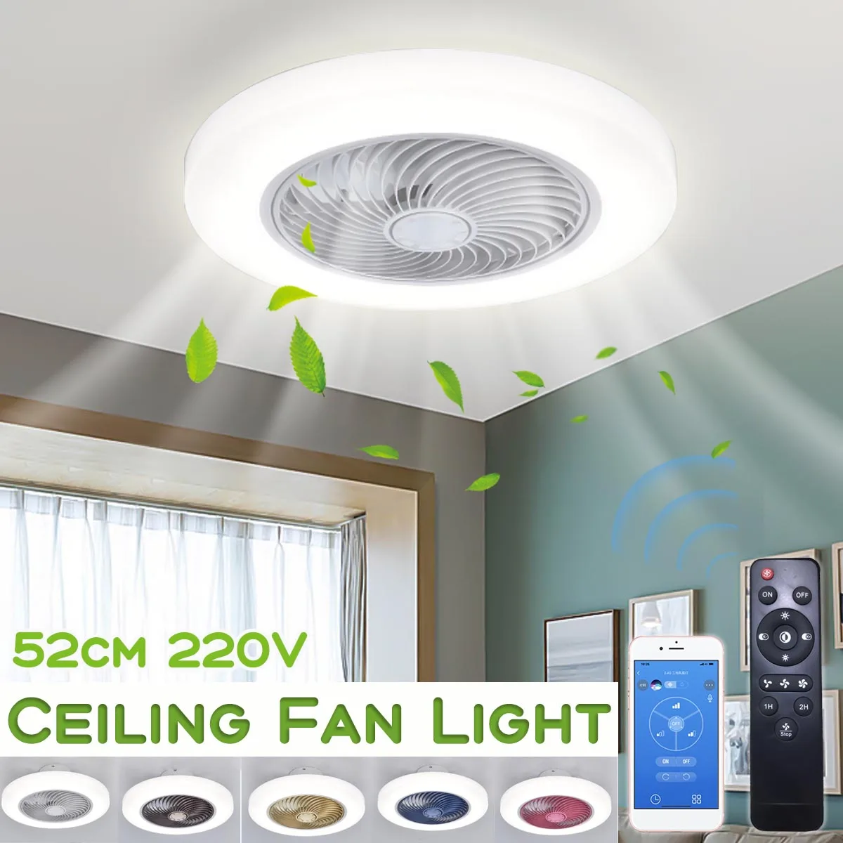 PROD 1005002830914843 52cm Smart Ceiling Fan with Lights Adjustable
Speed Remote Control Ventilation Lamp LED Ceiling Light for Bedroom
Living Room