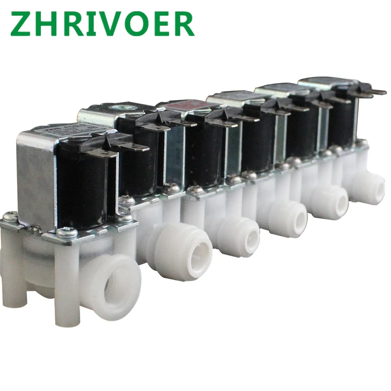 1/4" Female Thread Normal Close Conntection RO Water Reverse Osmosis System Electric Plastic Solenoid Valve 12V 24V 220V