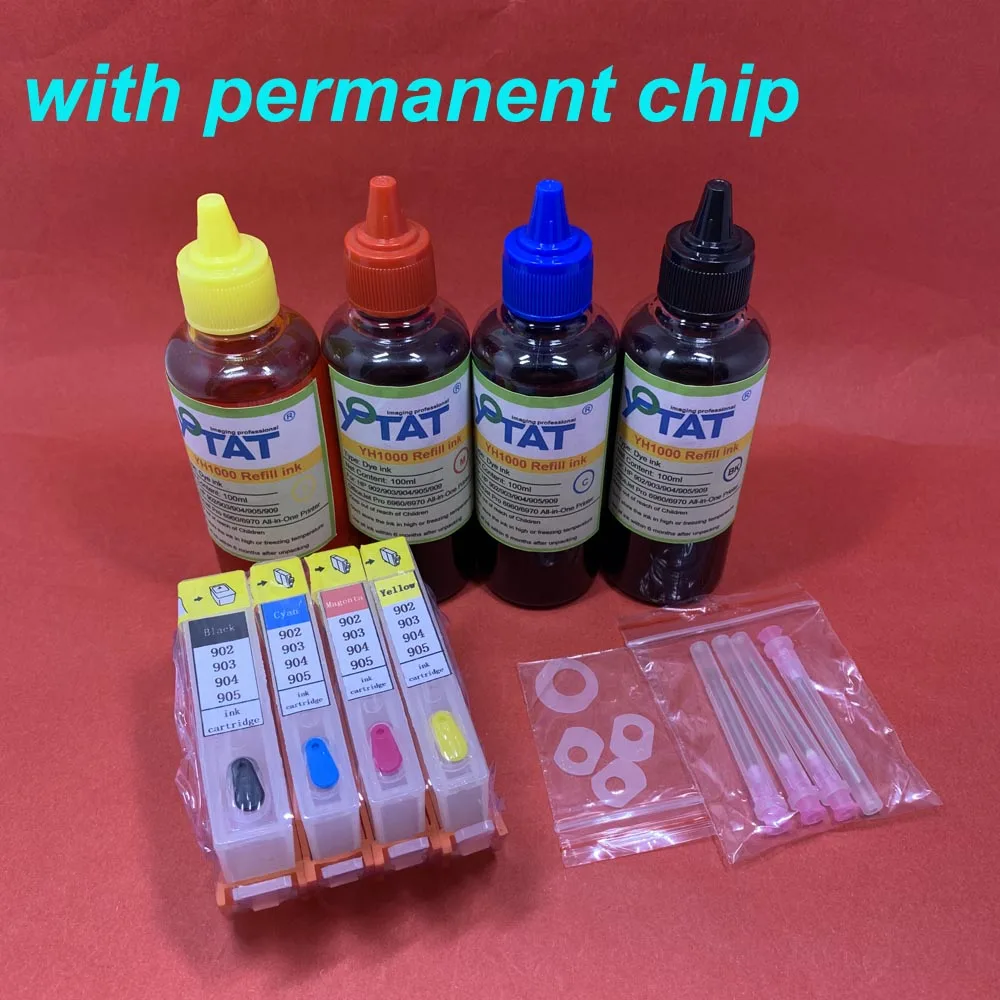 H-902 ink set YOTAT многоразового использования для hp 902 hp 902 переработанного чернильного картриджа для hp OfficeJet 6950 6951 6954 6956 6958 6960 6962 6968 6970 6974 6975 6978 - Цвет: H-902 ink set