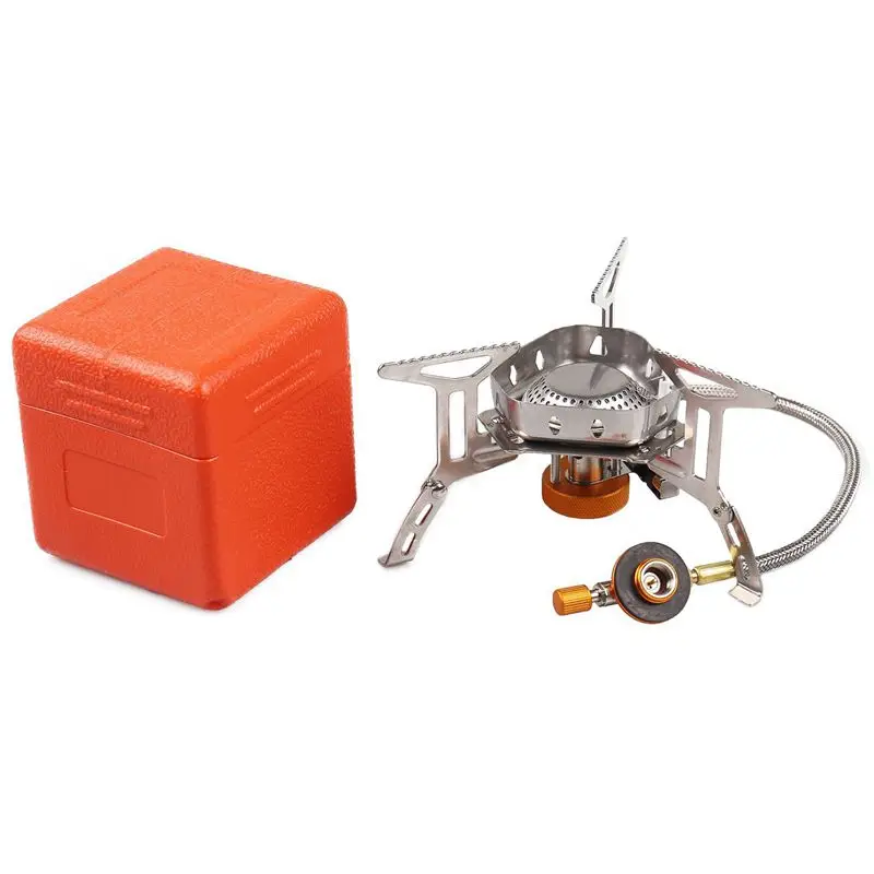 NEW-Wind Proof Outdoor Gas Camping Stove Lighter Tourist Equipment Kitchen Cylinder Propane Grill