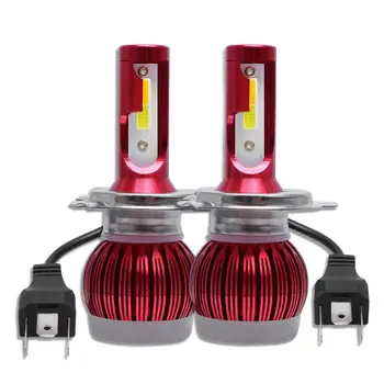

H4 Red Double Color Temperature Car Led Headlight White Yellow Light 6000 (high Beam) / 3000 (near Light) For Cars Motorcycles