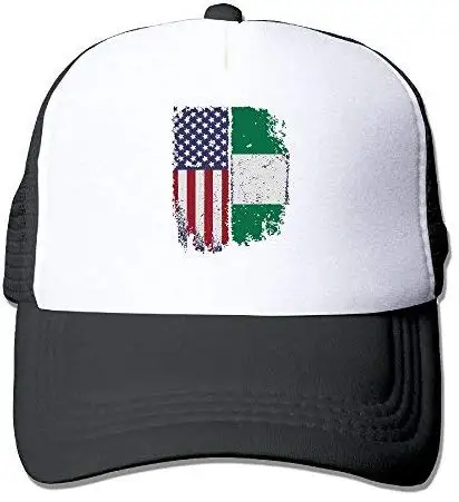 Унисекс Кепка водителя грузовика нигерийский американский флаг для мужчин и женщин Регулируемая сетчатая Кепка последняя задняя Кепка