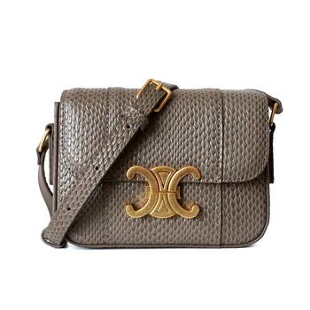 

2020 Nian Early Spring Arc De Triomphe Same Mini Square Sling Bag Snakeskin Square Bag Shoulder/Crossbody Bag Leather Phone Bag