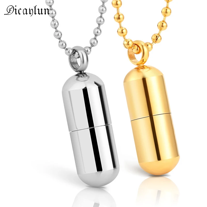 Creative Jewelry Cross Capsule Pendant Love Pill Stainless Steel Necklace