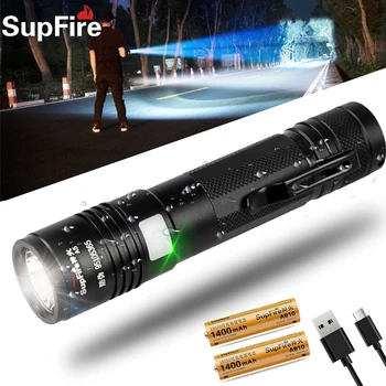 

Supfire Energy-Saving Glare LDE Flashlight Outdoor Sports Hunting Aiming Light USB Rechargeable Flashlight Bicycle Light Torch
