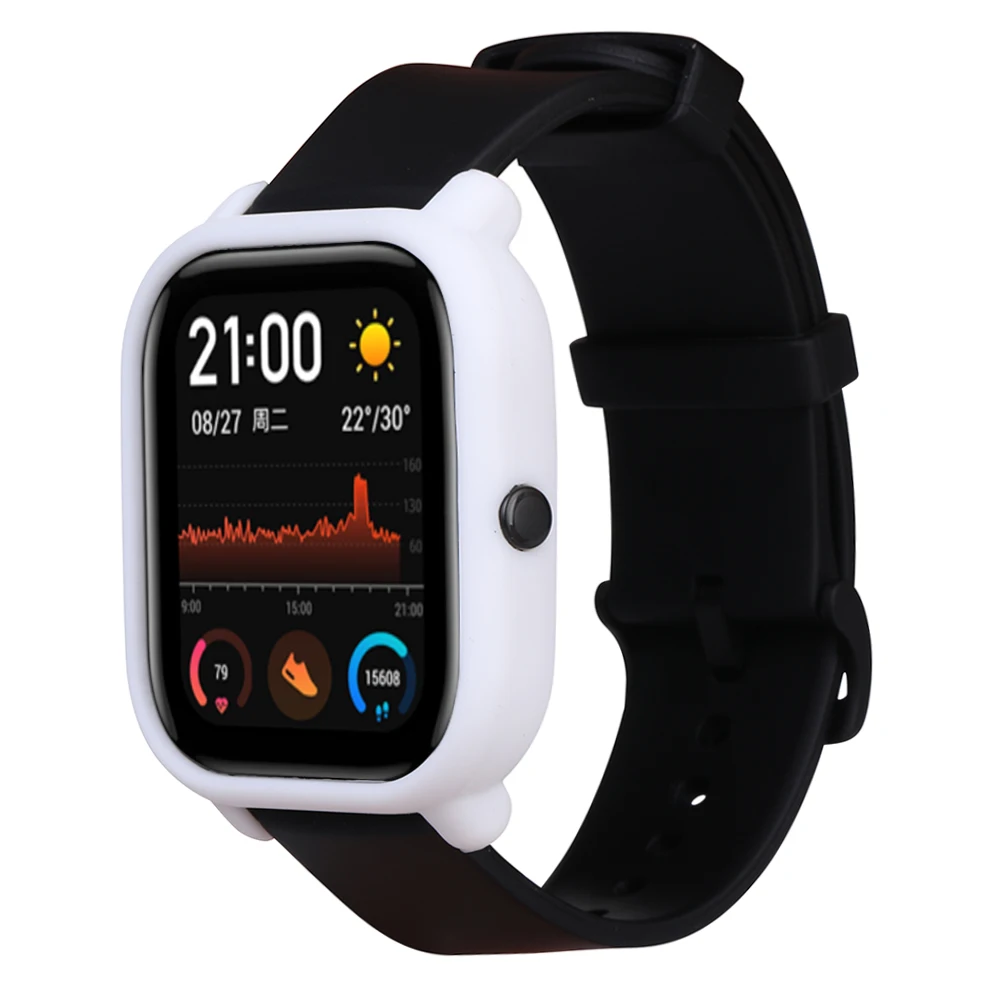 Белый 2в1 силиконовый спортивный ремешок защитный чехол для Xiaomi Amazfit Gts Smart Watch Band 20 мм сменный Браслет+ чехол - Цвет: Белый