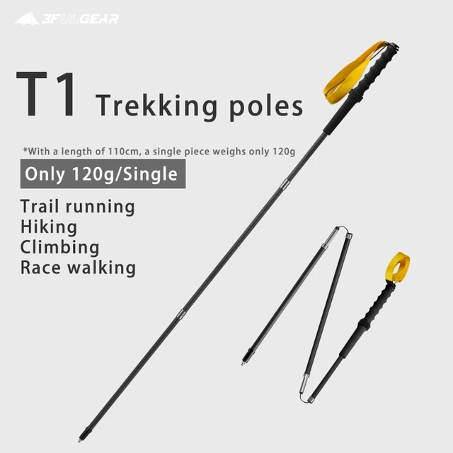 3F UL T1  Z Pole Carbon Titanium Trekking Running Poles 120grs 1