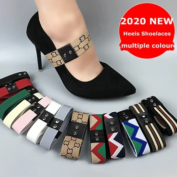 

New 2020 Fashion Easy installation Heels Laces Women Elastic Laze Shoelaces 1 Pair Anti-shedding high-heel Shoelaces