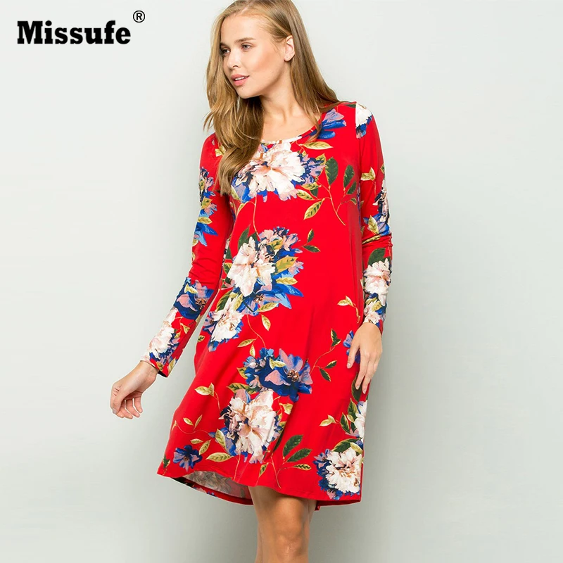 Missufe 2019 осеннее Новое Женское платье с длинными рукавами Повседневное