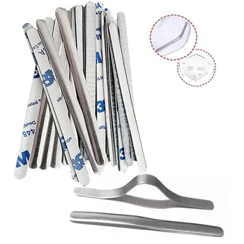 

1000Pcs Nose Bridge Strip with Tape Metal Aluminum Strips Nose Bridge Strip, DIY Nose Pads Nose Bridge Clip for DIY Face Mask