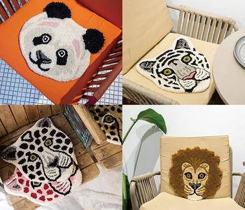 

Handmade Wool Orangutan Panda Leopard Animal Modeling Cushion Mat Household Chair Cushion Dining Chair Cushion Modern Home Decor