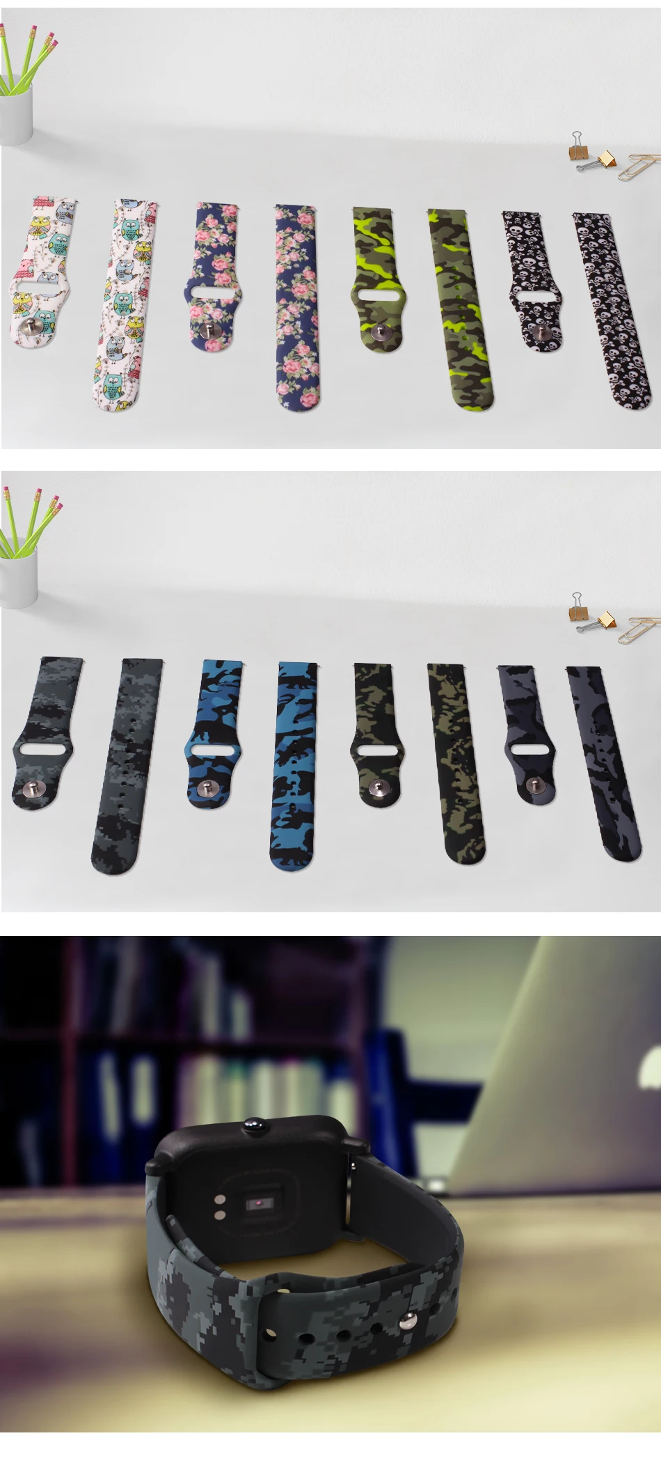 BOORUI pulsera amazfit ремешок bip силиконовая смазка 20 мм ремешок для часов Ремешок для наручных часов для xiaomi huami amazfit bip темп lite ремень 20 мм