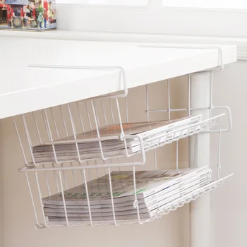 

2 Layer Refrigerator Storage Basket Kitchen Multifunctional Fridge Organizer Under Cabinet Hanging Storage Rack Shelf Home Decor