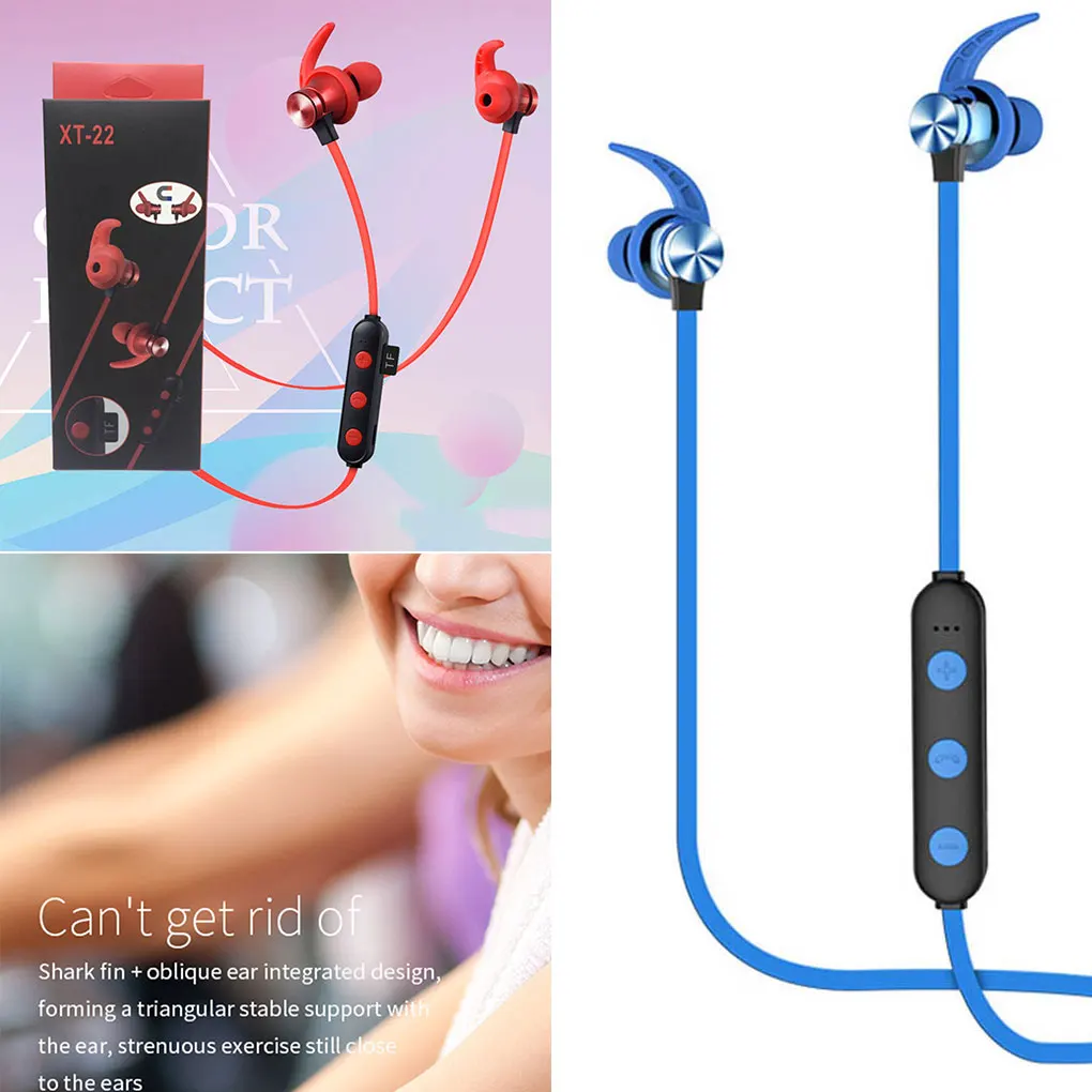Спортивные беспроводные Bluetooth наушники XT22 магнитная гарнитура 3D стерео бас