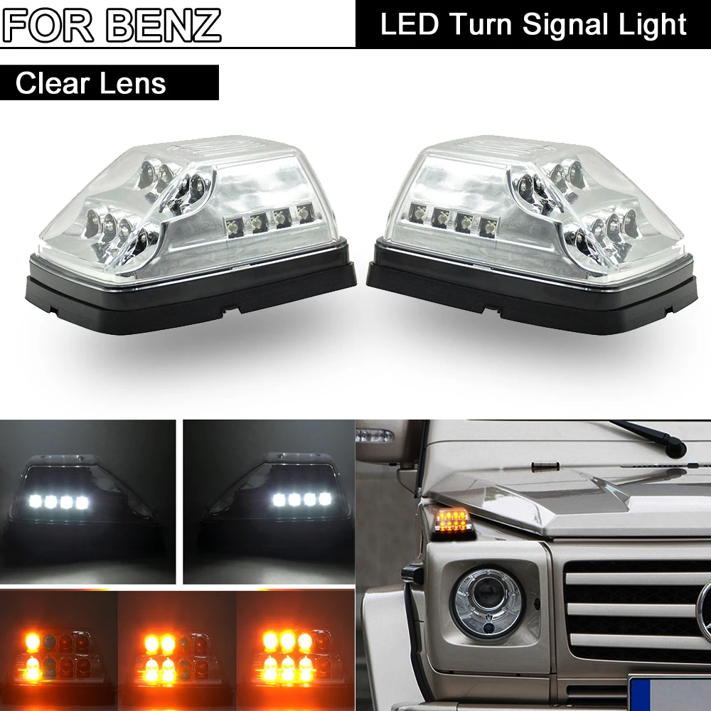 PROD 1005002280740627 2Pcs Clear Lens Front Wing Dynamic Amber Turn
Signal Lamp Corner Light Position Lights For Benz G-Class W463 G500 G55
AMG G550