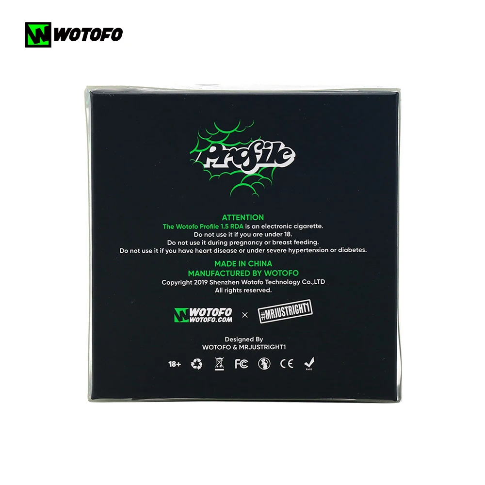 Оригинальный испаритель для электронной сигареты Wotofo Profile 1 5 RDA 510 с 10 шт.