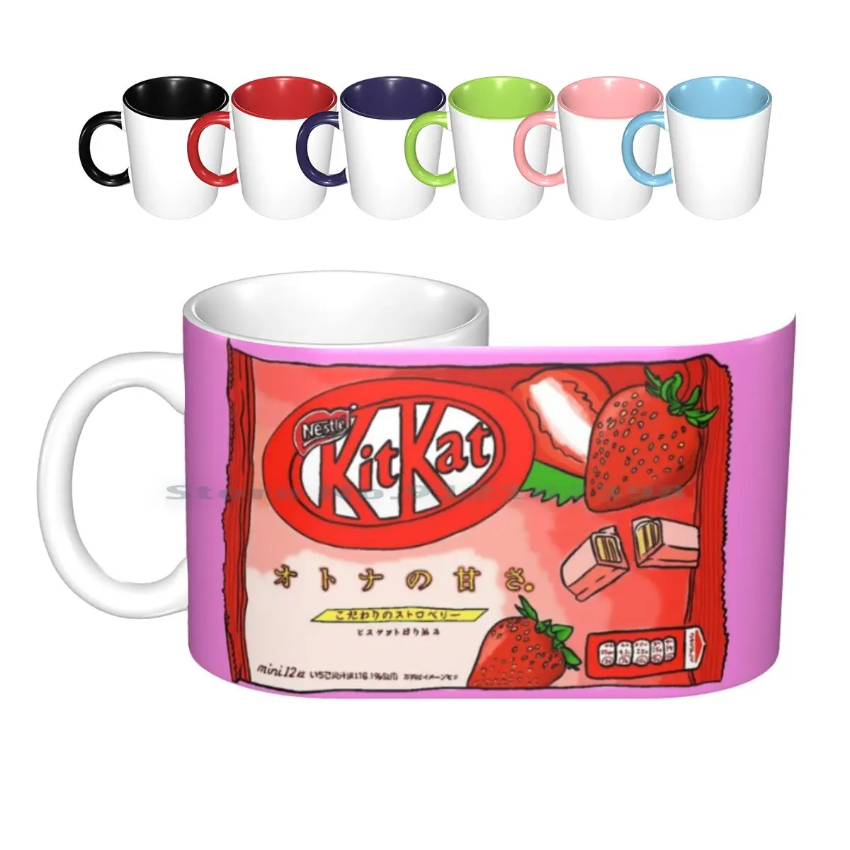 Kit Fragola Kat Tazze In Ceramica Tazze Da Caffè Tazza Da Tè Al Latte Kit Fragola Kit Kat Candy Caramelle Giapponesi Cioccolato Dolce Delizioso