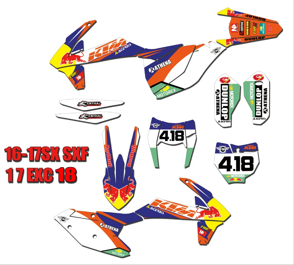 3 м для KTM 16-19 мотоцикл Графика наклейки для KTM SX EXC EXCF XCW для KTM SX SXF XC XCF - Цвет: as shown