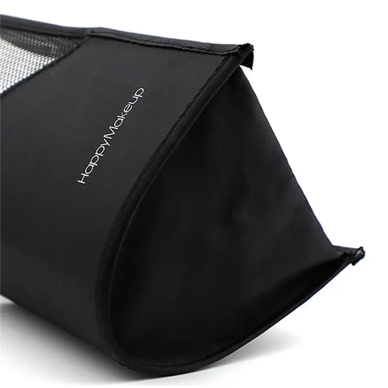 Горячая Распродажа, черная Дорожная сумка для кистей для макияжа на молнии, пустая сумка-Органайзер, Карманный держатель, набор сетчатых практичных косметических средств для макияжа