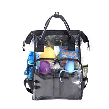 

Transparent PVC Backpacks Waterproof Backpack For Mom Nappy Bags Large Capacity Travel Mummy Bag Nursing Bagpack Mochila