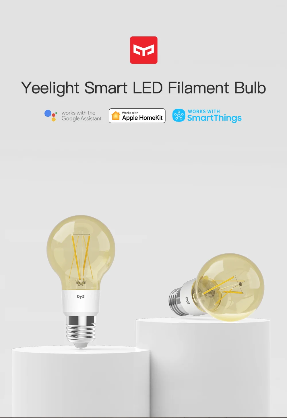 Original Yeelight Smart LED Bulb E27 6W Home Life Filament Light Wifi Remote Control Work With Mijia APP Google Assistant Alexa