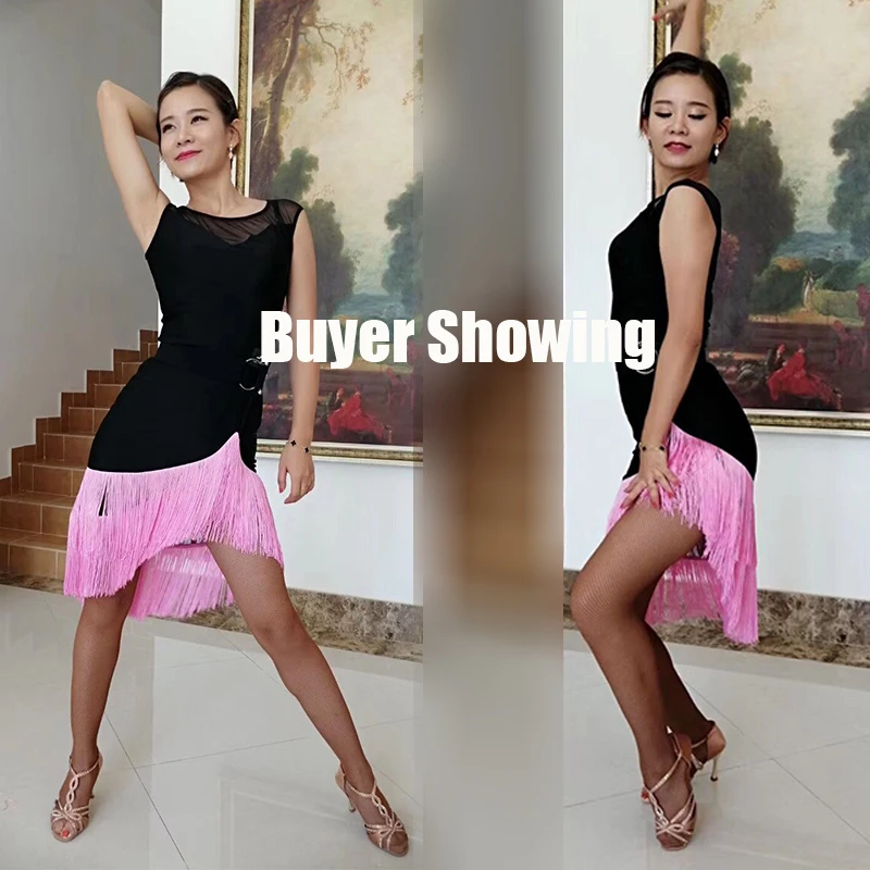 2020 латинское платье для танцев Для женщин пикантные модельные туфли с кисточками