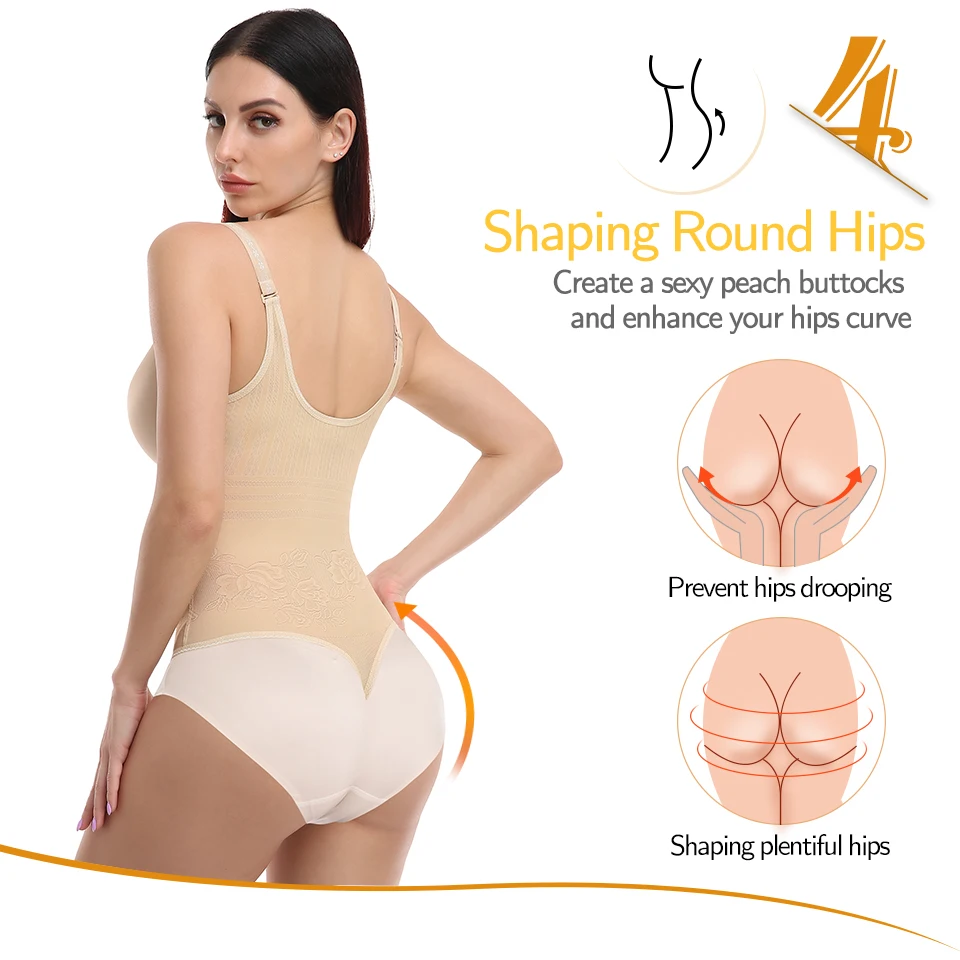 Women Shapewear Bodysuit Thong Panty Body Shaper Waist Trainer Corrective Underwear Tummy Control Shapewear Fajas Colombianas best tummy control shapewear