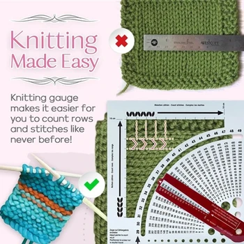 

Knitting Gauge Converter Weaving Ruler Density Ruler For Knitting Works Crafts DIY Sewing Tool Weater Knitting Circular