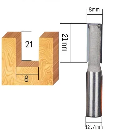 Алмазный 8 мм фрезерный станок по дереву 10 мм 12 мм инструмент по дереву Удлиненный прямой нож proformce фрезерный станок - Длина режущей кромки: 8X20X2T