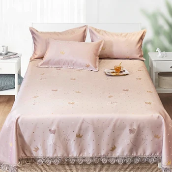 

Peter Khanun Summer Bedding Set Ice Silk Bed Sheet Pillowcase 3pcs Summer King Queen Size Bed Linen Folding Mat 070