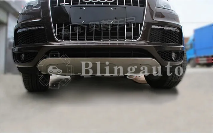 Опорная пластина подходит для UDI Q7 S-LINE 2011- защитная пластина из нержавеющей стали Передняя и задняя 2 штуки Защитная панель бампер