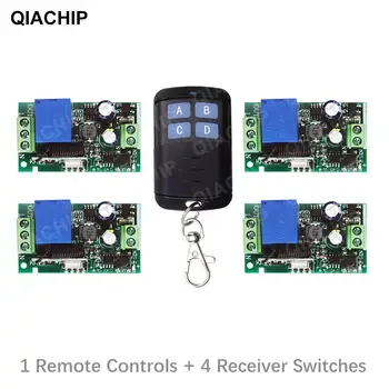 

QIACHIP 433Mhz Universal Wireless Remote Control Switch AC 110V 220V 1 Channel Relay Receiver Module and RF 433 Mhz Transmitter