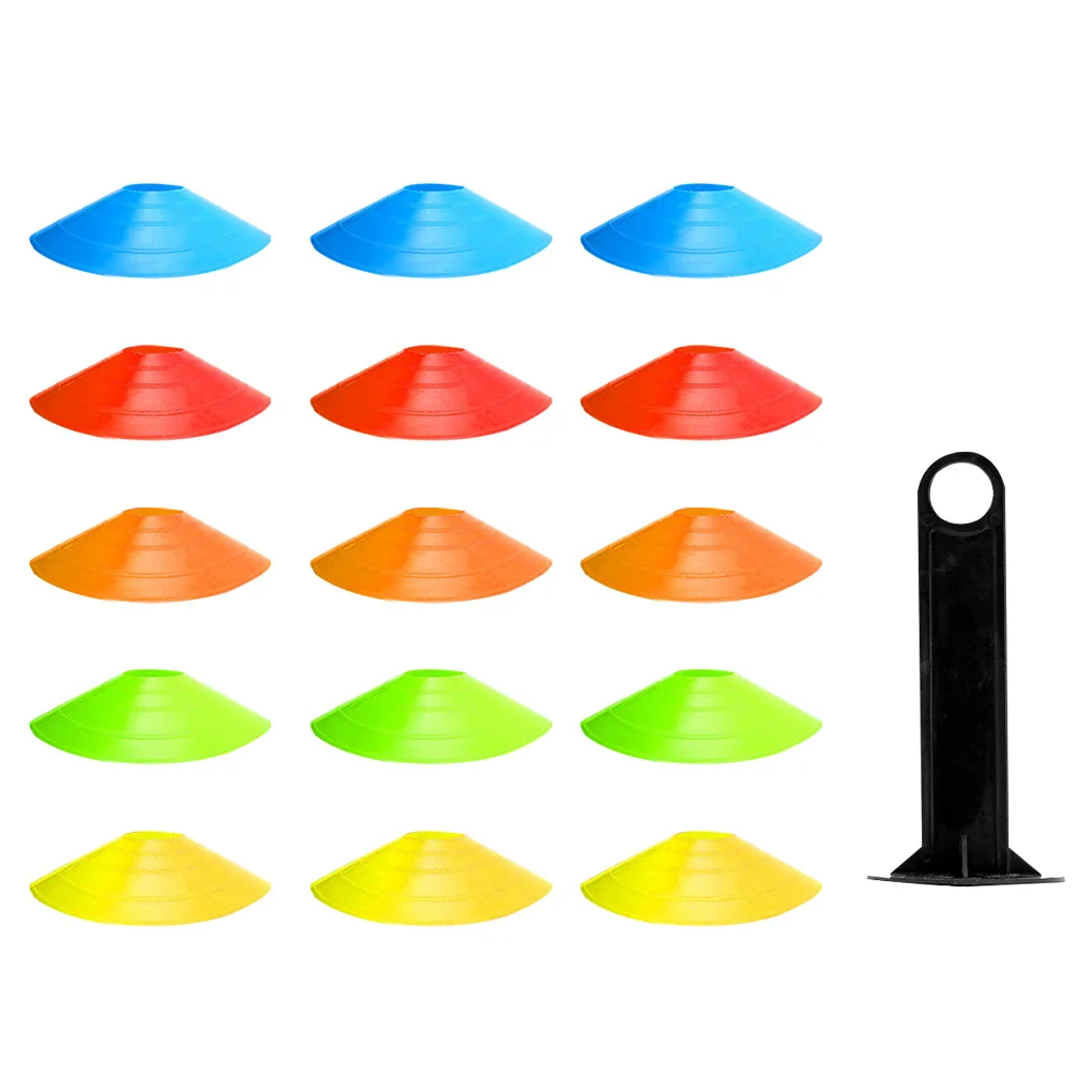 thumbnail image 1 of Juego de 15 conos marcadores para entrenamiento de fútbol, discos de 19 cm, accesorios deportivos para fútbol y entretenimiento, 1 of 5