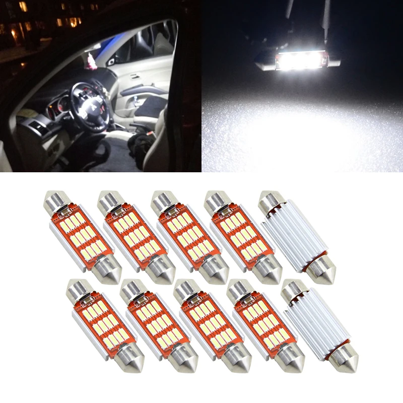 10x Canbus Светодиодная гирлянда 31 мм 36 39 42 SV8 5 C10W C5W Led 4014 SMD 12 В лампа освещение