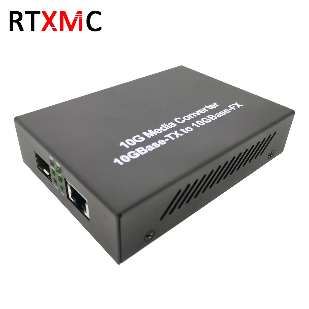 10G Улучшенный SFP+ медиаконвертер 10GBase-T Ethernet коммутатор RJ45 в оптический Волоконно-оптический приемопередатчик Оптический конвертер FTTH инструмент постоянного тока