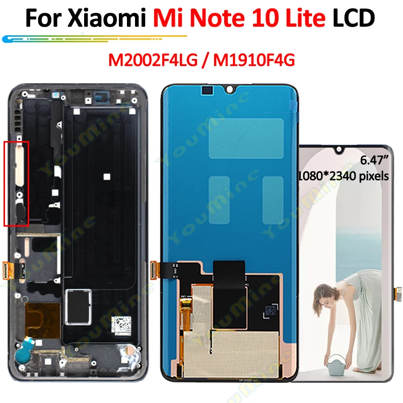 Original For Xiaomi Mi Note 10 Lite Lcd M2002f4lg M1910f4g Display ...