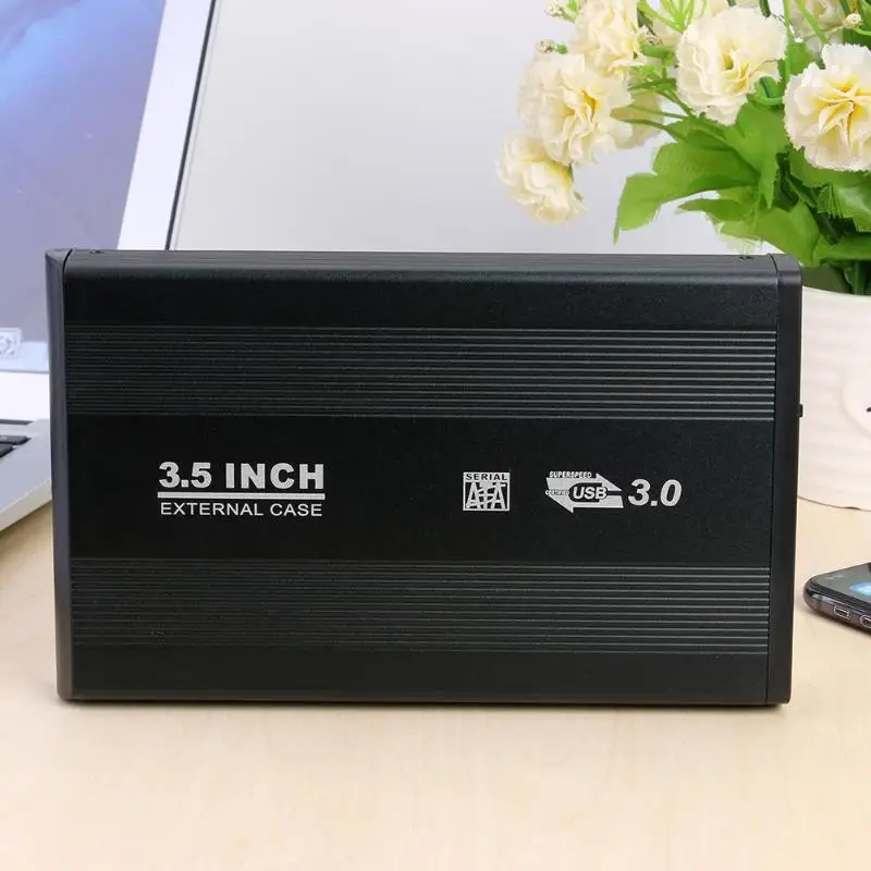 SATA к USB 2,0 жесткий диск коробка 3,5 дюймов алюминиевый сплав HDD корпус внешний жесткий диск ЕС Разъем для компьютера ноутбука