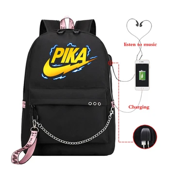 

Pikachu Pokemon Kawaii Backpack Travel Backpack Mochila Feminina Usd Charging Women Girls School Bags Laptop Shoulder Bookbag