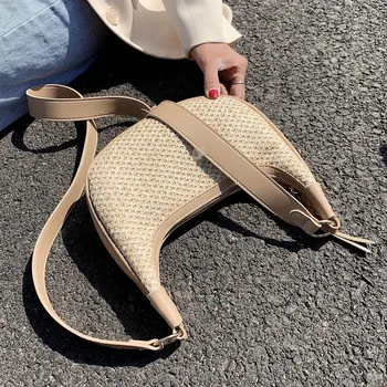 

For Women 2020 Summer Small Shoulder Bag Lady Phone Handbags and Purses Female Beach Bag Straw Crossbody Bags bolsa feminina